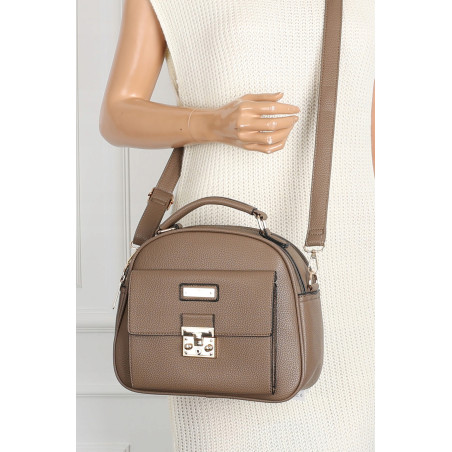 Torebka Damska kuferek damski Listonoszka elegancka mała CH8839 Beżowa