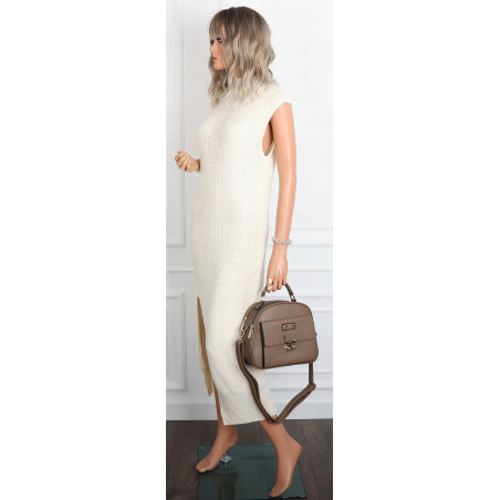 Torebka Damska kuferek damski Listonoszka elegancka mała CH8839 Beżowa