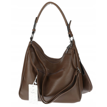 Torebka Damska Shopper Listonoszka Torba na Ramię worek 5026 Czekoladowa
