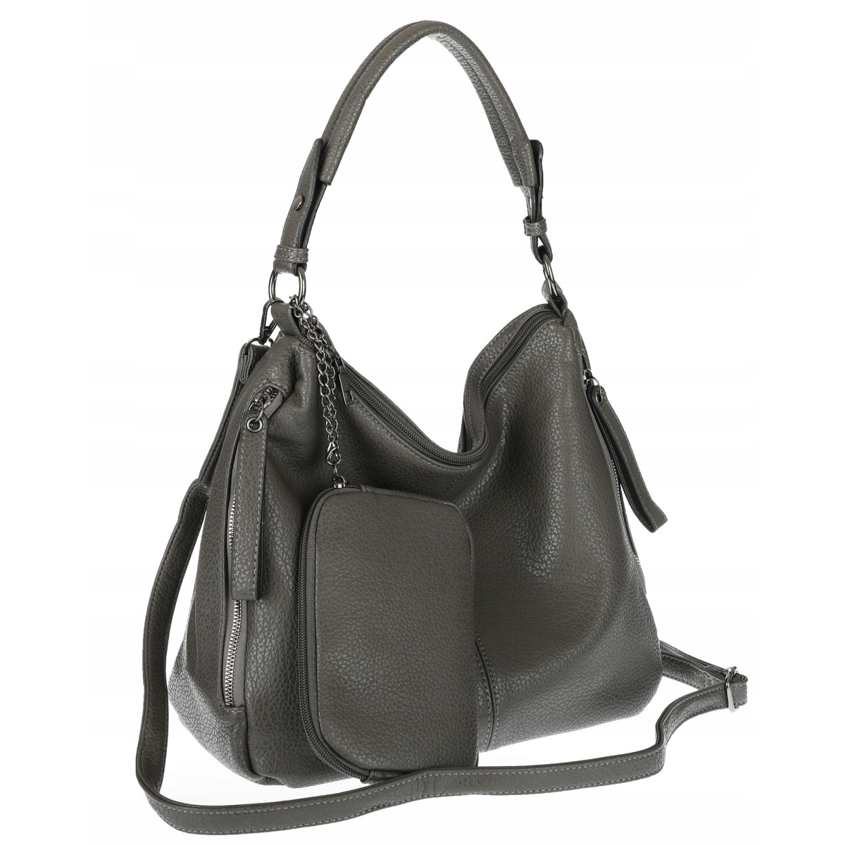 Torebka Damska Shopper Listonoszka Torba modna na Ramię worek 5026 Szara