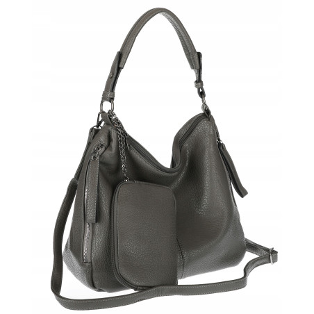 Torebka Damska Shopper Listonoszka Torba modna na Ramię worek 5026 Szara