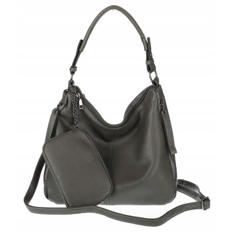 Torebka Damska Shopper Listonoszka Torba modna na Ramię worek 5026 Szara