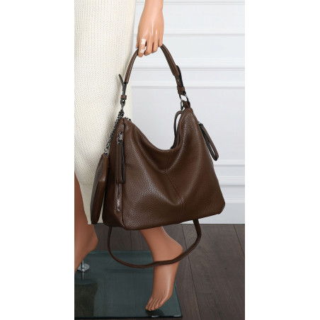 Torebka Damska Shopper Listonoszka Torba na Ramię worek 5026 Czekoladowa