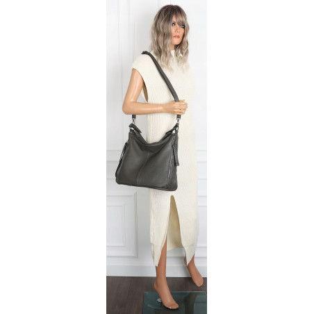 Torebka Damska Shopper Listonoszka Torba modna na Ramię worek 5026 Szara