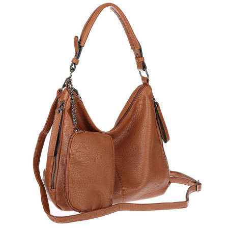 Torebka Damska Shopper Listonoszka Torba modna na Ramię worek 5026 Brązowa