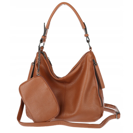 Torebka Damska Shopper Listonoszka Torba modna na Ramię worek 5026 Brązowa