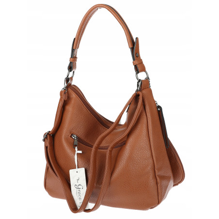 Torebka Damska Shopper Listonoszka Torba modna na Ramię worek 5026 Brązowa