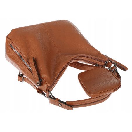 Torebka Damska Shopper Listonoszka Torba modna na Ramię worek 5026 Brązowa