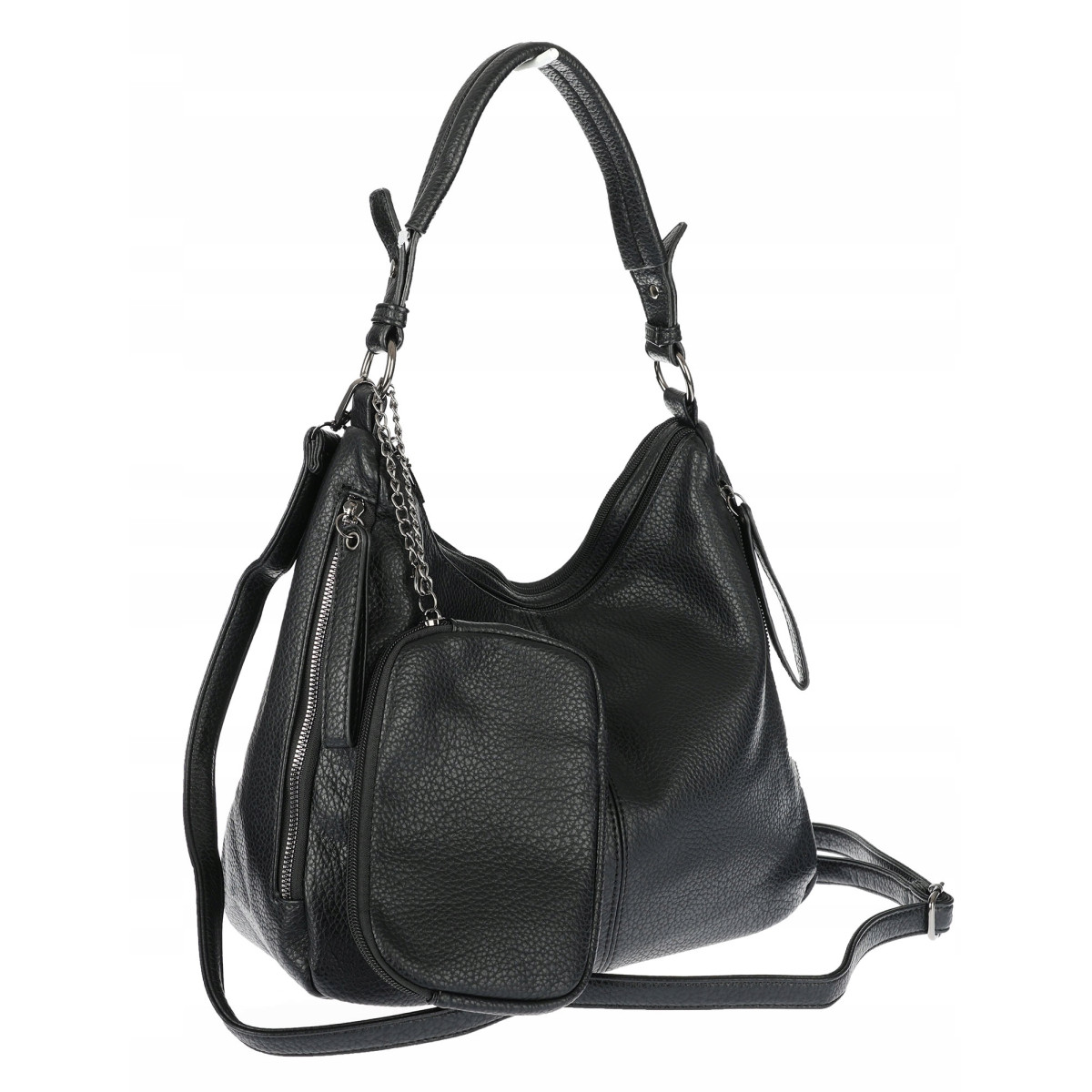 Torebka Damska Shopper Listonoszka Modna Torba na Ramię worek 5026 Czarna