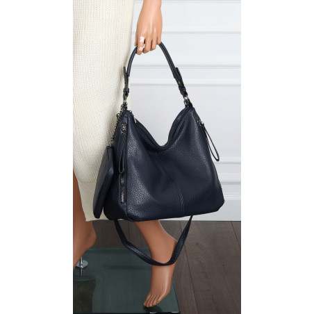 Torebka Damska Shopper Listonoszka Torba na Ramię worek 5026 Granatowa