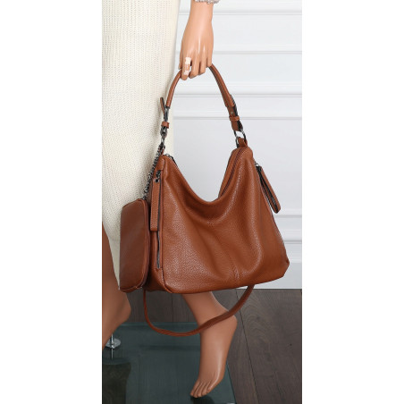 Torebka Damska Shopper Listonoszka Torba modna na Ramię worek 5026 Brązowa