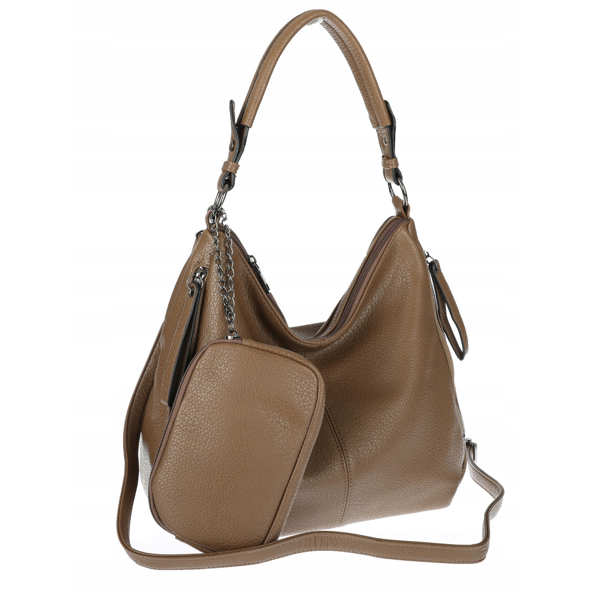 Torebka Damska Shopper Listonoszka Modna Torba na Ramię worek 5026 Beżowa