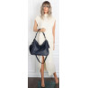 Torebka Damska Shopper Listonoszka Torba na Ramię worek 5026 Granatowa