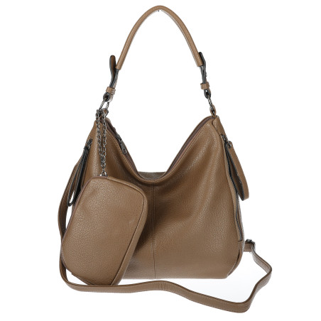 Torebka Damska Shopper Listonoszka Modna Torba na Ramię worek 5026 Beżowa