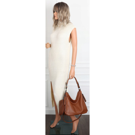 Torebka Damska Shopper Listonoszka Torba modna na Ramię worek 5026 Brązowa