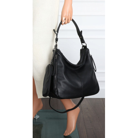 Torebka Damska Shopper Listonoszka Modna Torba na Ramię worek 5026 Czarna