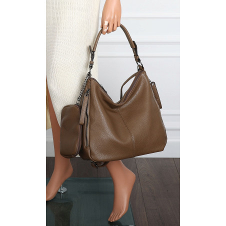 Torebka Damska Shopper Listonoszka Modna Torba na Ramię worek 5026 Beżowa