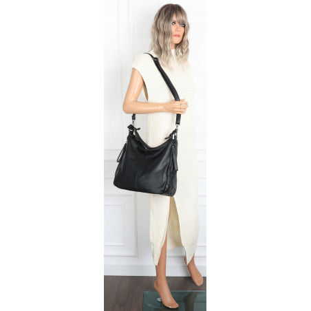 Torebka Damska Shopper Listonoszka Modna Torba na Ramię worek 5026 Czarna