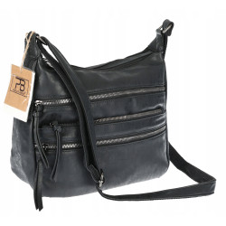 Torebka Damska Listonoszka Modna Pojemna Torba na Ramię 1030 Czarna