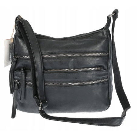 Torebka Damska Listonoszka Modna Pojemna Torba na Ramię 1030 Czarna