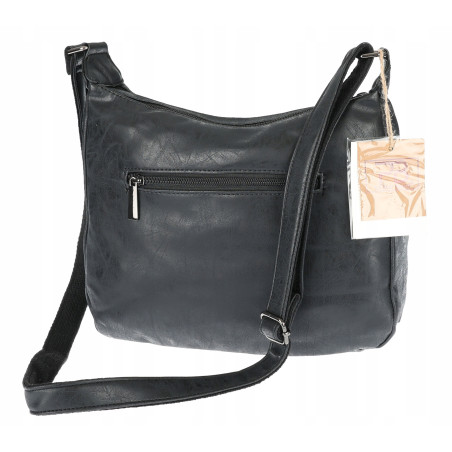 Torebka Damska Listonoszka Modna Pojemna Torba na Ramię 1030 Czarna