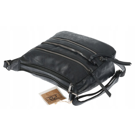 Torebka Damska Listonoszka Modna Pojemna Torba na Ramię 1030 Czarna