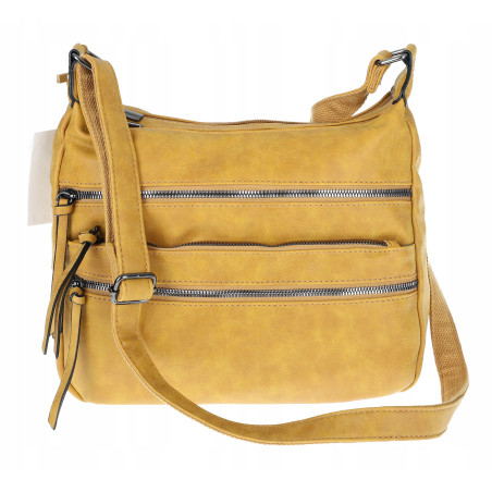 Torebka Damska Listonoszka Modna Pojemna Torba na Ramię 1030 Żółta
