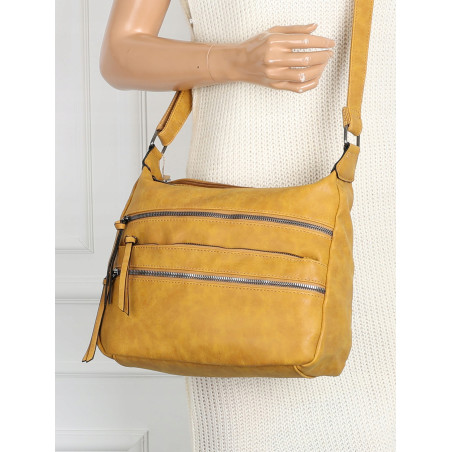 Torebka Damska Listonoszka Modna Pojemna Torba na Ramię 1030 Żółta