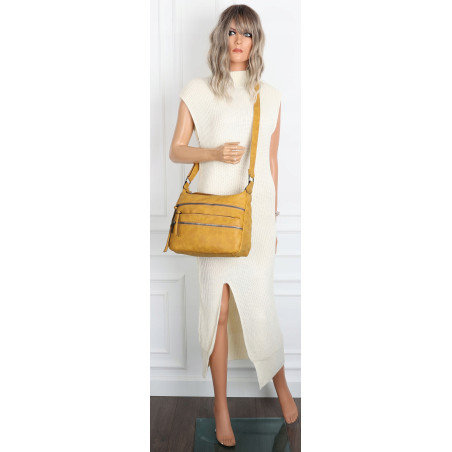 Torebka Damska Listonoszka Modna Pojemna Torba na Ramię 1030 Żółta