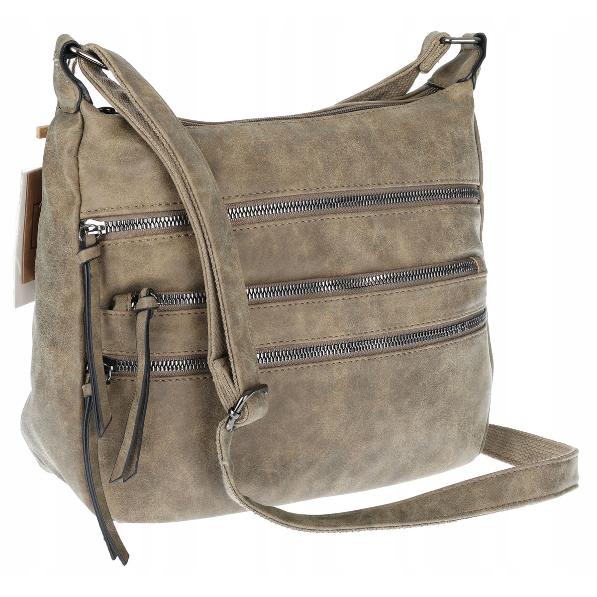 Torebka Damska Listonoszka Modna Pojemna Torba na Ramię 1030 Beżowa