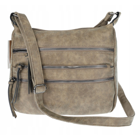 Torebka Damska Listonoszka Modna Pojemna Torba na Ramię 1030 Beżowa