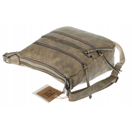 Torebka Damska Listonoszka Modna Pojemna Torba na Ramię 1030 Beżowa