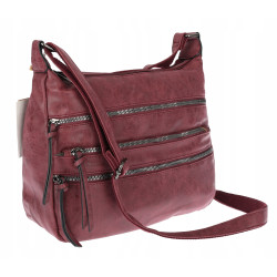 Torebka Damska Listonoszka Modna Pojemna Torba na Ramię 1030 Bordowa