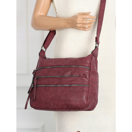 Torebka Damska Listonoszka Modna Pojemna Torba na Ramię 1030 Bordowa