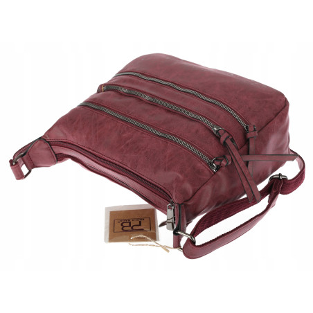 Torebka Damska Listonoszka Modna Pojemna Torba na Ramię 1030 Bordowa