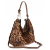 Tommasini zamszowa Torebka Damska w Panterkę Listonoszka Worek 3573 Brązowa
