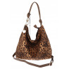 Tommasini zamszowa Torebka Damska w Panterkę Listonoszka Worek 3573 Brązowa