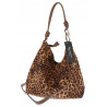 Tommasini zamszowa Torebka Damska w Panterkę Listonoszka Worek 3573 Brązowa