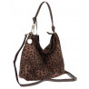 Tommasini zamszowa Torebka Damska w Panterkę duża Worek 3573 Czekoladowa