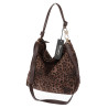 Tommasini zamszowa Torebka Damska w Panterkę duża Worek 3573 Czekoladowa