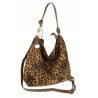 Tommasini zamszowa Torebka Damska Modna w Panterkę duża Worek 3573 Brązowa