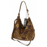 Tommasini zamszowa Torebka Damska Modna w Panterkę duża Worek 3573 Brązowa