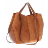Torebka Damska Shopperka łódka Pojemna Duża Torba zamszowa B813 Brązowa
