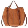 Torebka Damska Shopperka łódka Pojemna Duża Torba zamszowa B813 Brązowa