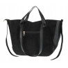 Torebka Damska Shopperka łódka Pojemna Duża Torba zamszowa B813 Czarna