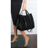 Torebka Damska Shopperka łódka Pojemna Duża Torba zamszowa B813 Czarna