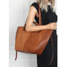 Torebka Damska Shopperka łódka Pojemna Duża Torba zamszowa B813 Brązowa