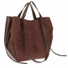 Torebka Damska Shopperka łódka Pojemna Duża Torba zamszowa B813 Czekoladowa