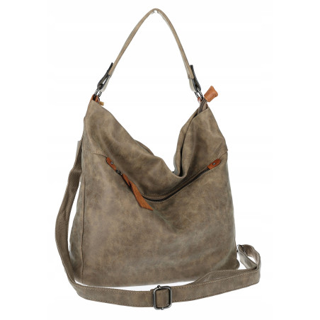 Torebka Damska Shopper Modna Listonoszka Worek na Ramię BP57730 Brązowa