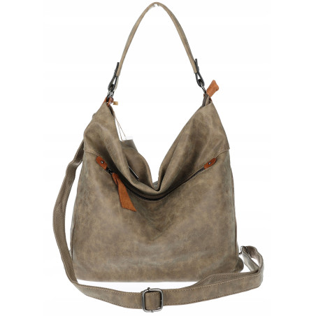 Torebka Damska Shopper Modna Listonoszka Worek na Ramię BP57730 Brązowa